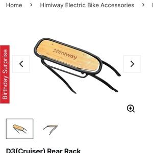 Eltimway Wooden Bicycle Rear Rack - Black Frame